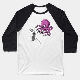 Funny cat and octopuss cartoon Baseball T-Shirt
